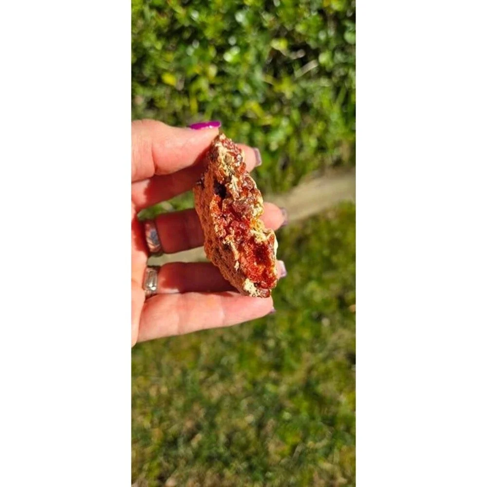 Vanadinite and Hematite Quartz Crystal